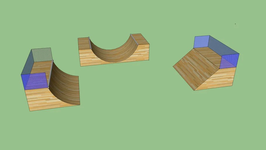 half pipe + 2 ramp 3d model