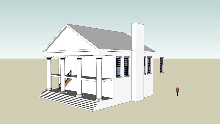 First Courthouse in Stanly County NC 3d model