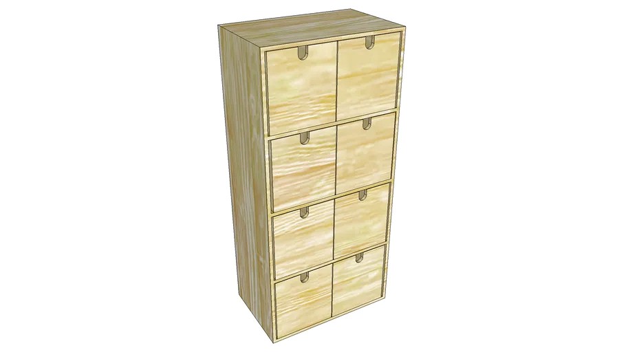 Ikea 8drawer mini chest 3d model