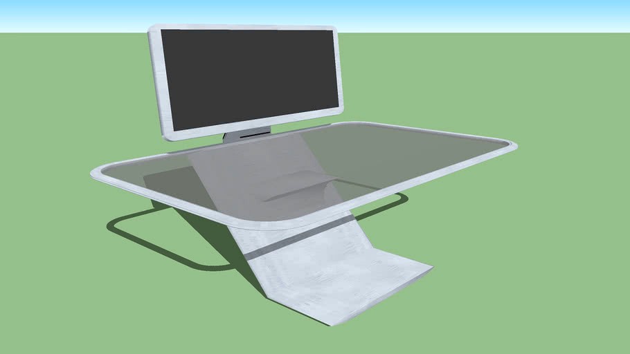 Glass desk 3d model