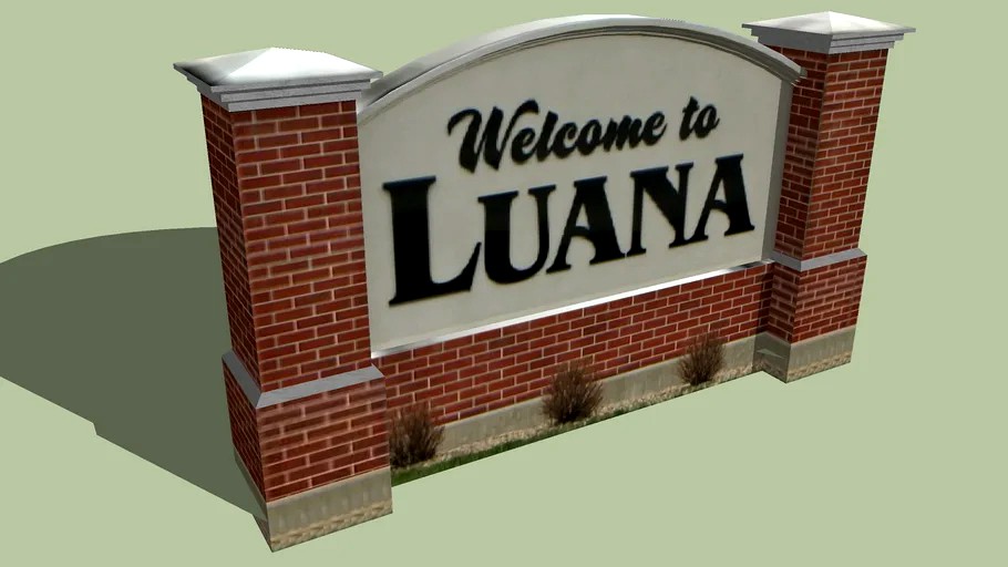 Sign Luana, Iowa 3d model