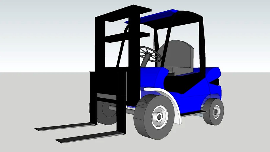 Blue Forklift 3d model