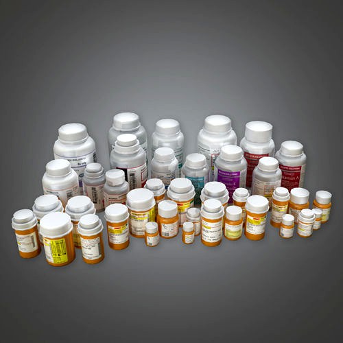 HPL Pill Bottles PBR Game Ready 3d model