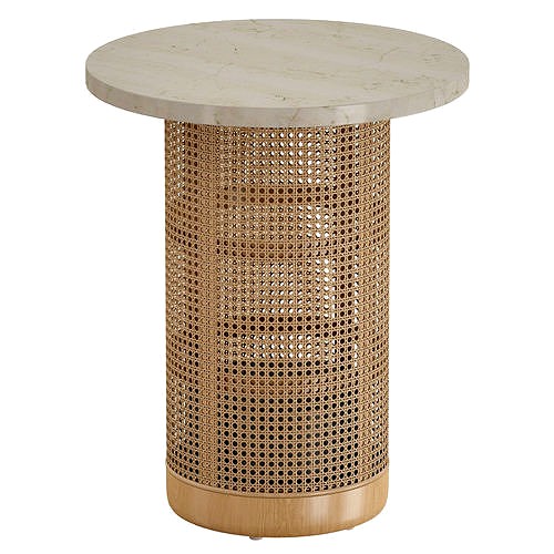 Travertine Cane End Table Crate and Barrel 3d model
