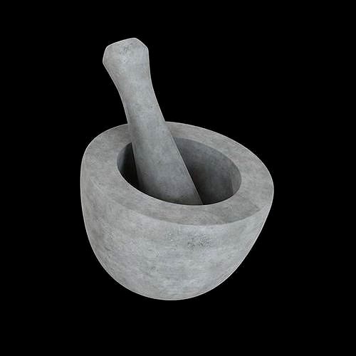 Mortar and Pestle concrete 3d model