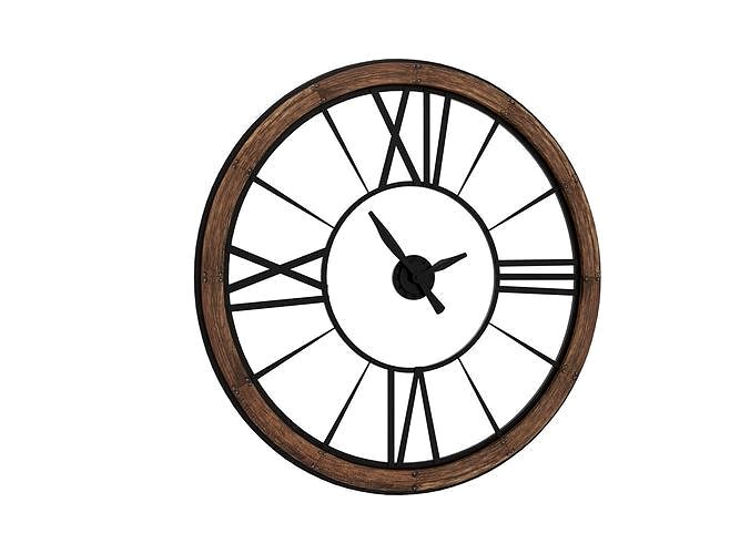 Large wall clock in loft style 3d model