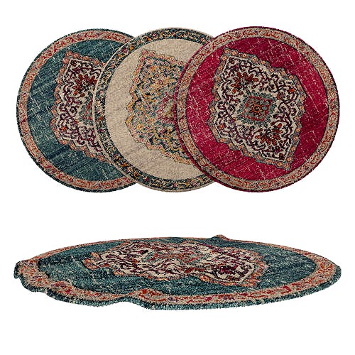 Round Rug Set 200 3d model