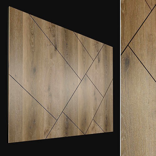 Wooden wall panel 89 3d model