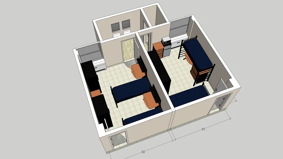 OU Walker Tower Dorms 3d model