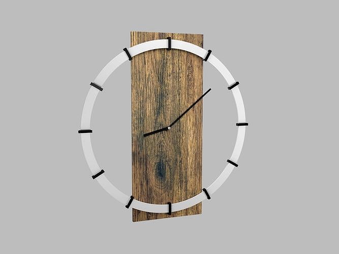 Large wall clock in loft style 3d model
