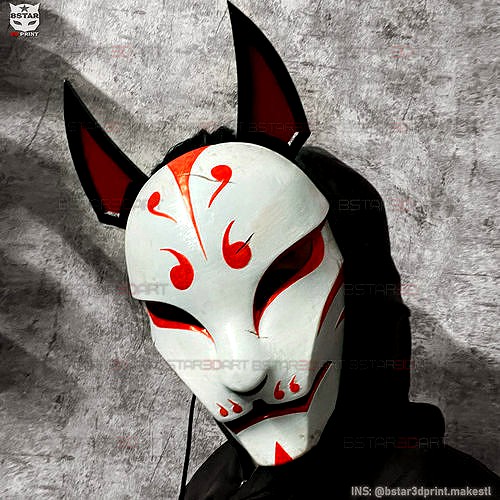 Aragami 2 Mask Kitsune Mask Halloween Cosplay 3D model