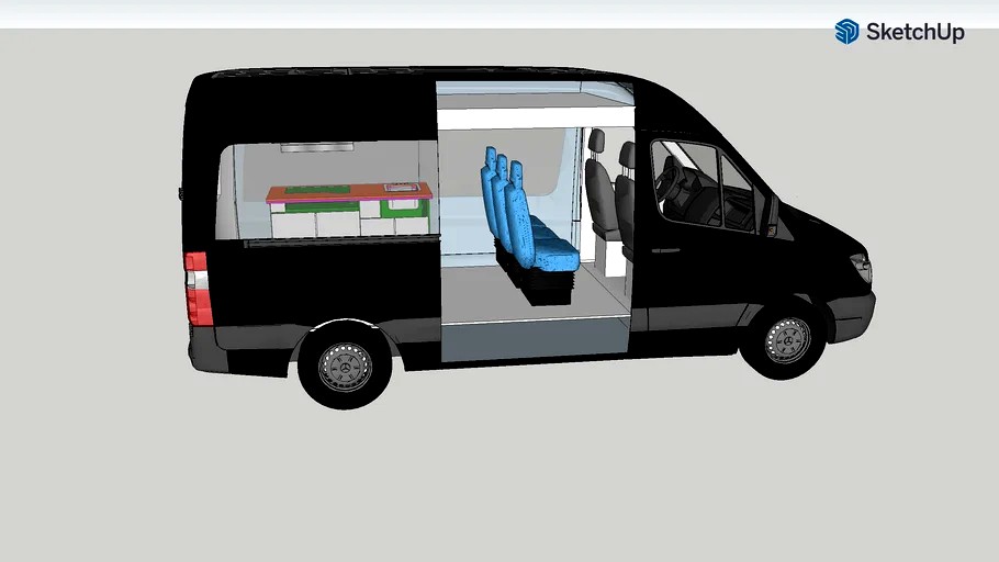 Sprinter Van 144 Central Bunk 3d model