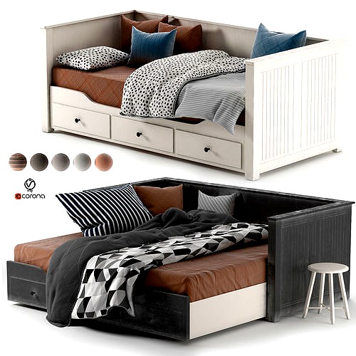 Ikea Hemnes Day bed set 37 3d model