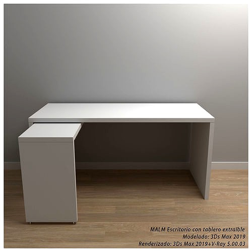 IKEA MALM desk with removable table top 3d model