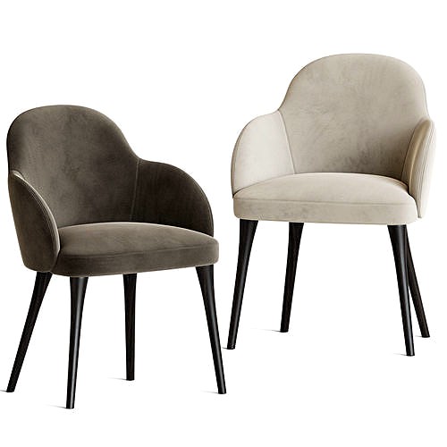 Giulia Velvet Dining Chair Cb2 3d model