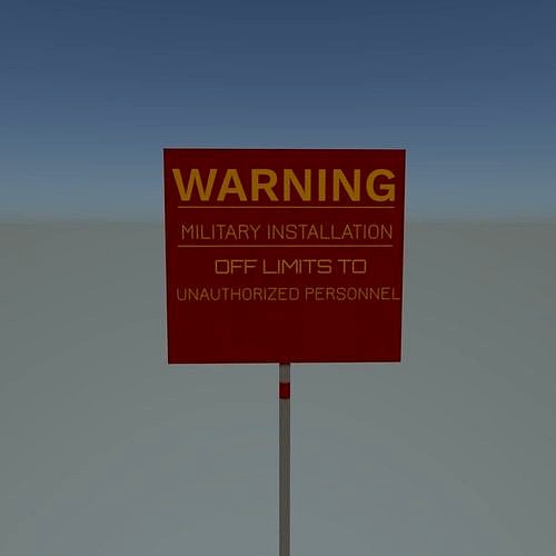 Military installation sign 3d model