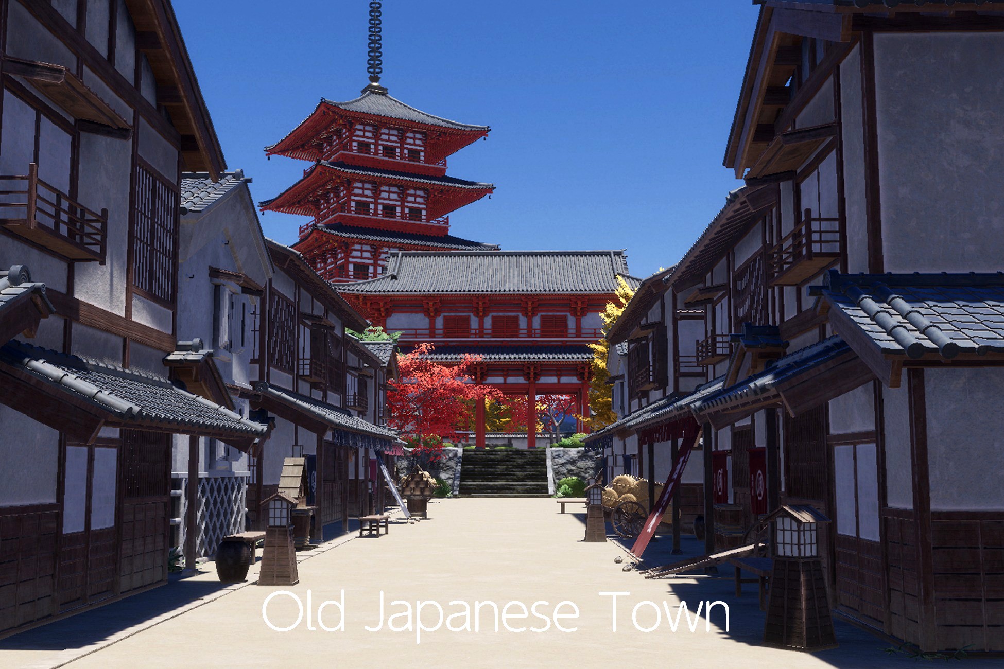 Old Japanese Town 3d model