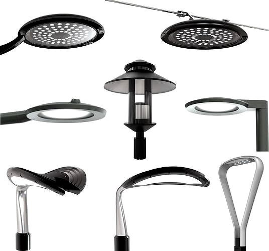 Exterior street lighting pack 3d model