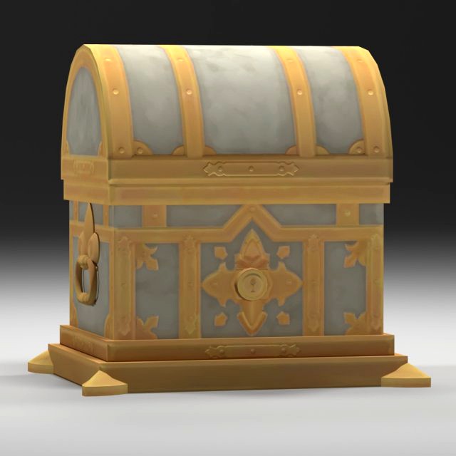 luxurious chest genshin impact 3d model