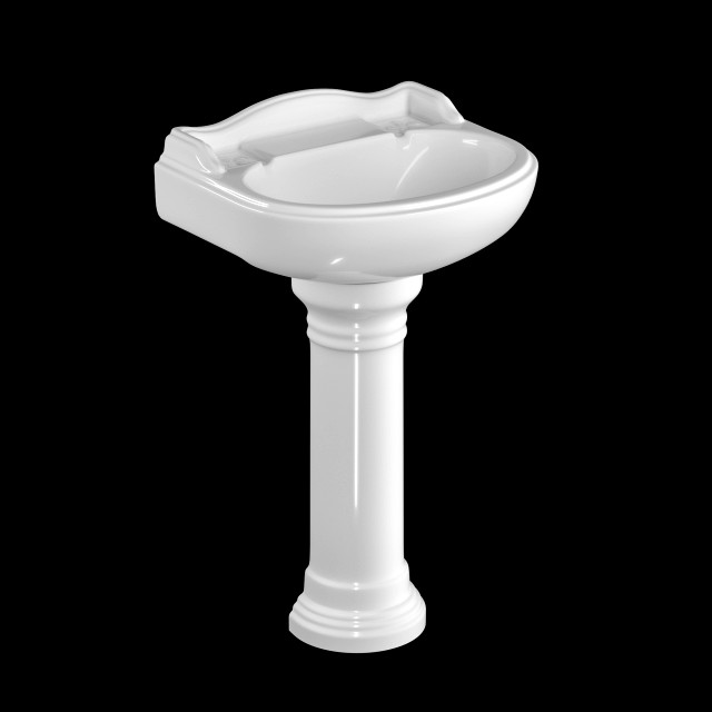 pedestal wash basin modeled in 3ds max