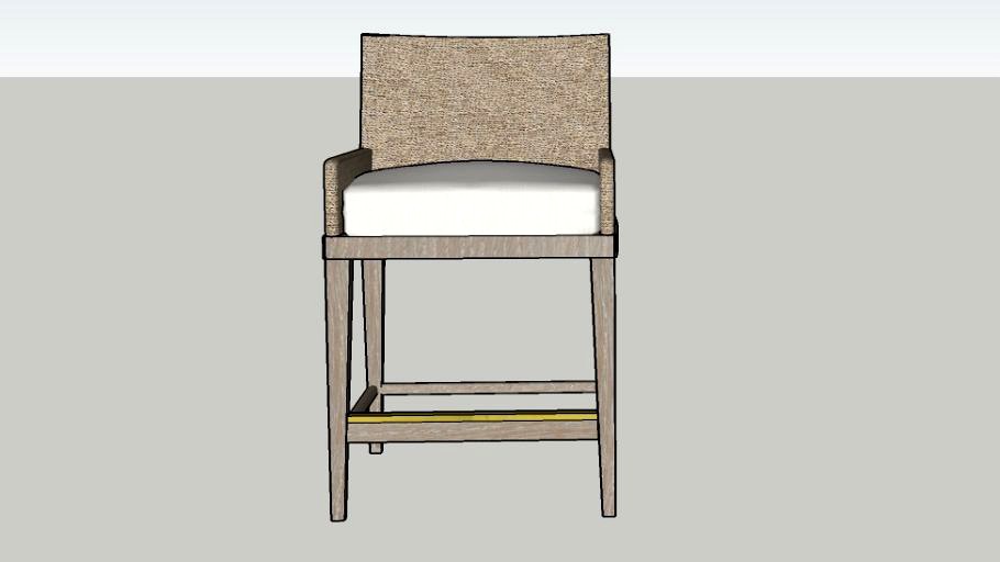 MARISOL SEAGRASS TRACK ARM COUNTER STOOL 3d model