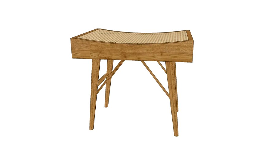 zara home rattan bench 3d model
