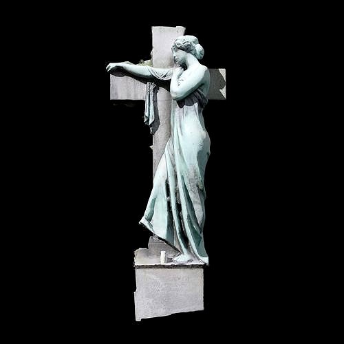 Graveyard Statue 3d Scan retopologized model