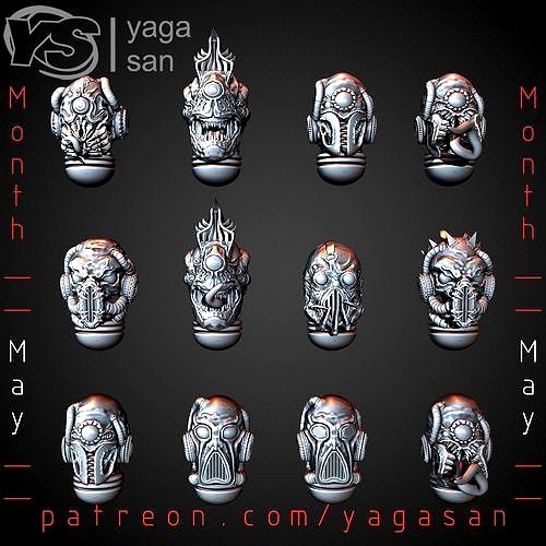 Empereor Children Noise Marine Heads KitBASH Pack 3D model