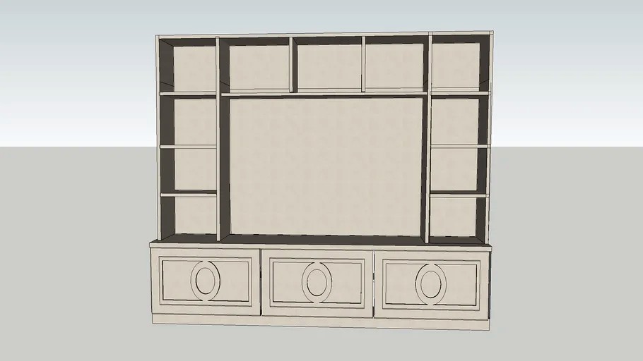 TV bookcase C doors 3d model