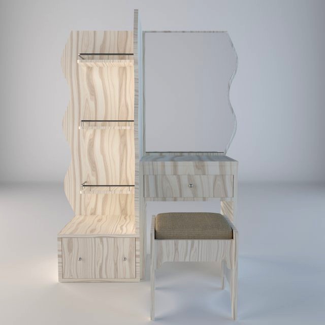 wooden dressing table 3d model