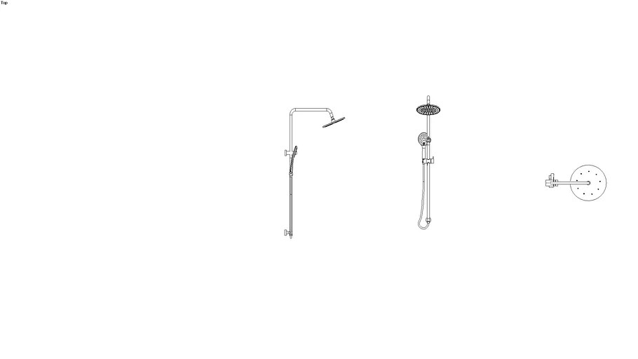 SHOWER RAIL SET 3d model