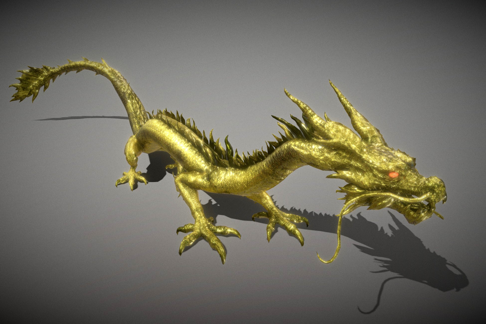 Chinese Dragon Statue 3d model