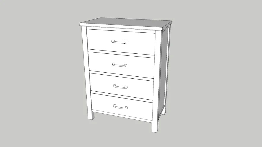 Paulsen Reclaimed 4Drawer Dresser 3d model