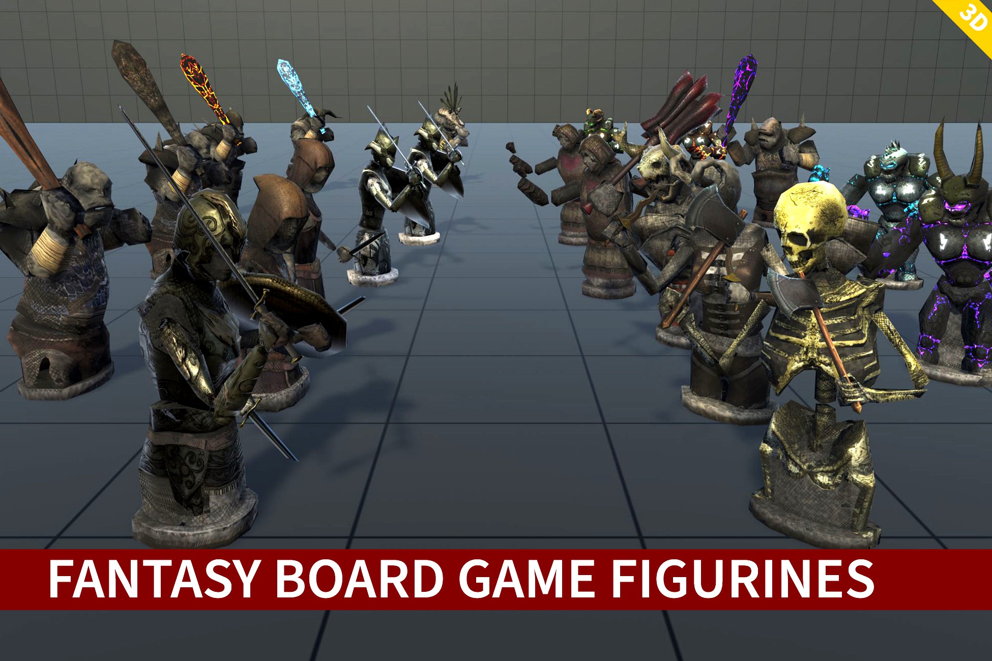 Fantasy Board Game Figurines 3d model