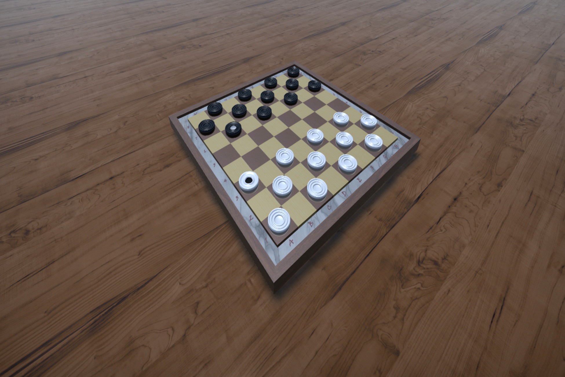 Checkers Game Set High Quality 3d model