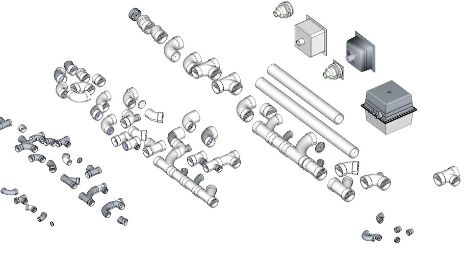 ABS DWV or PVC Fittings (Updated) 3d model