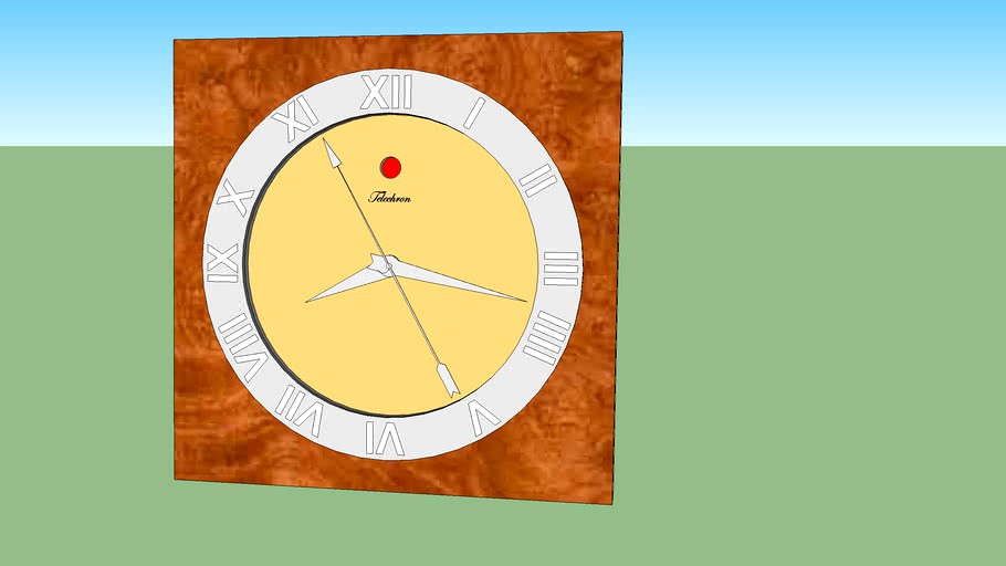 Telechron 4F55/4H55 Airlux Deco Electric Clock Wooden Case 3d model