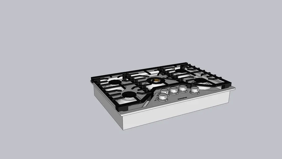 Monogram 30' DeepRecessed Gas Cooktop 3d model