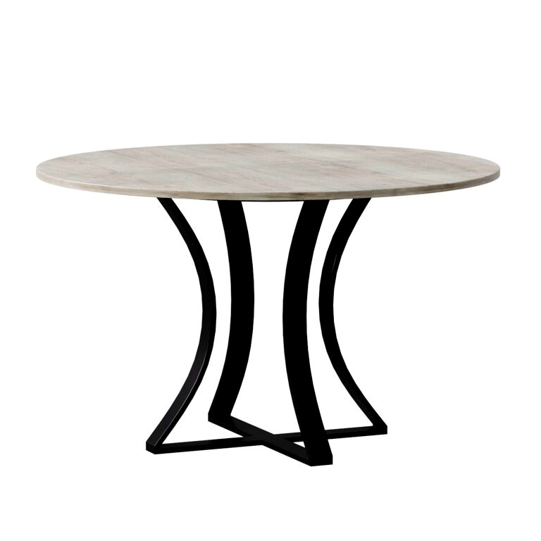 Damen 48" White Travertine Marble Top Dining Table (327556) 3d model