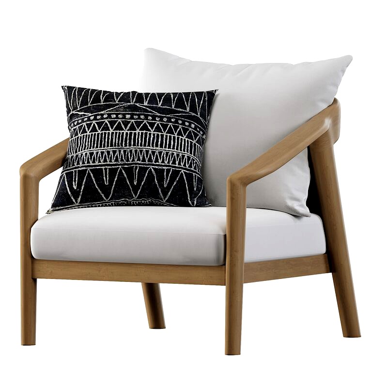 RH Malta teak armchair (167742) 3d model