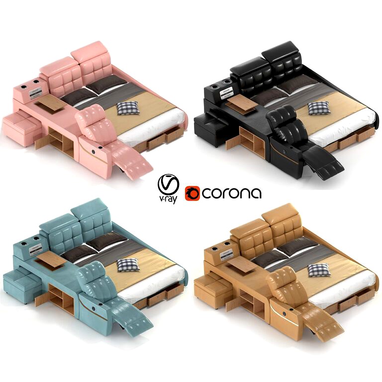 Monica Multifunctional Smart Bed (137578) 3d model