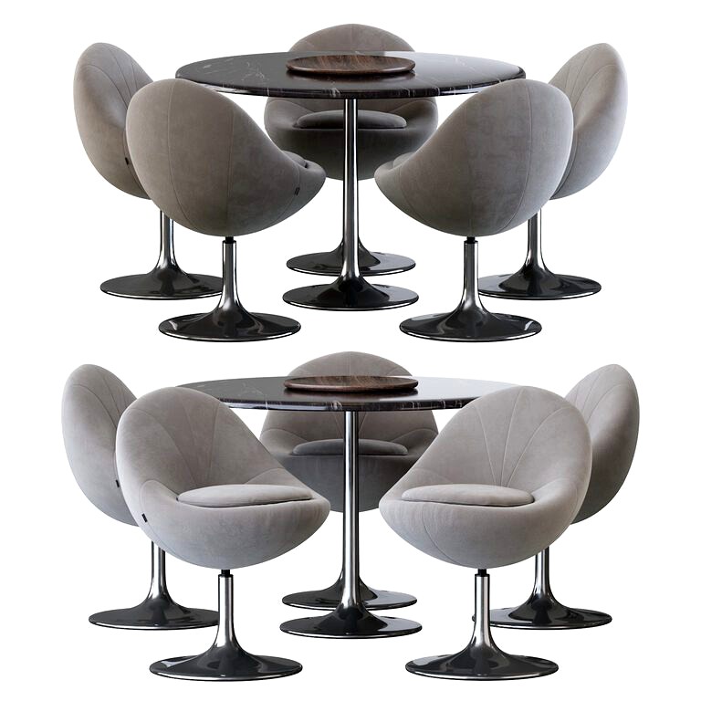 Venus Chairs and Dining Table by Johanson Design (123244) 3d model