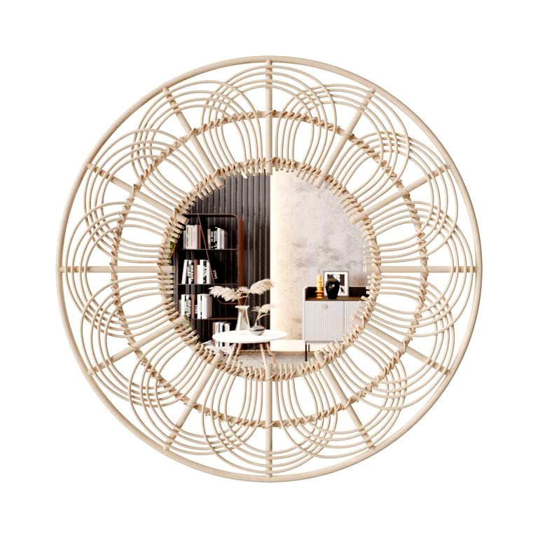 Maisons Du Monde Montalcino Round Out Rattan Mirror D60 (22095) 3d model