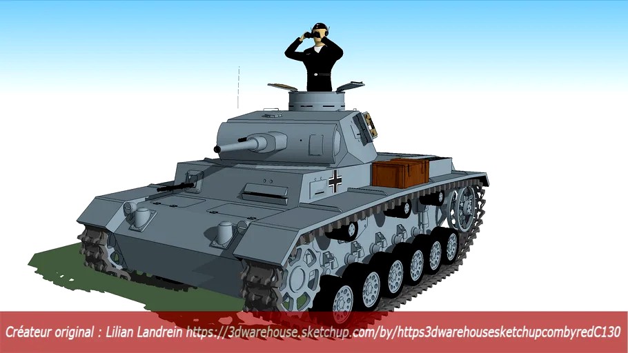 German WW2 Panzer III tank 1940 3d model