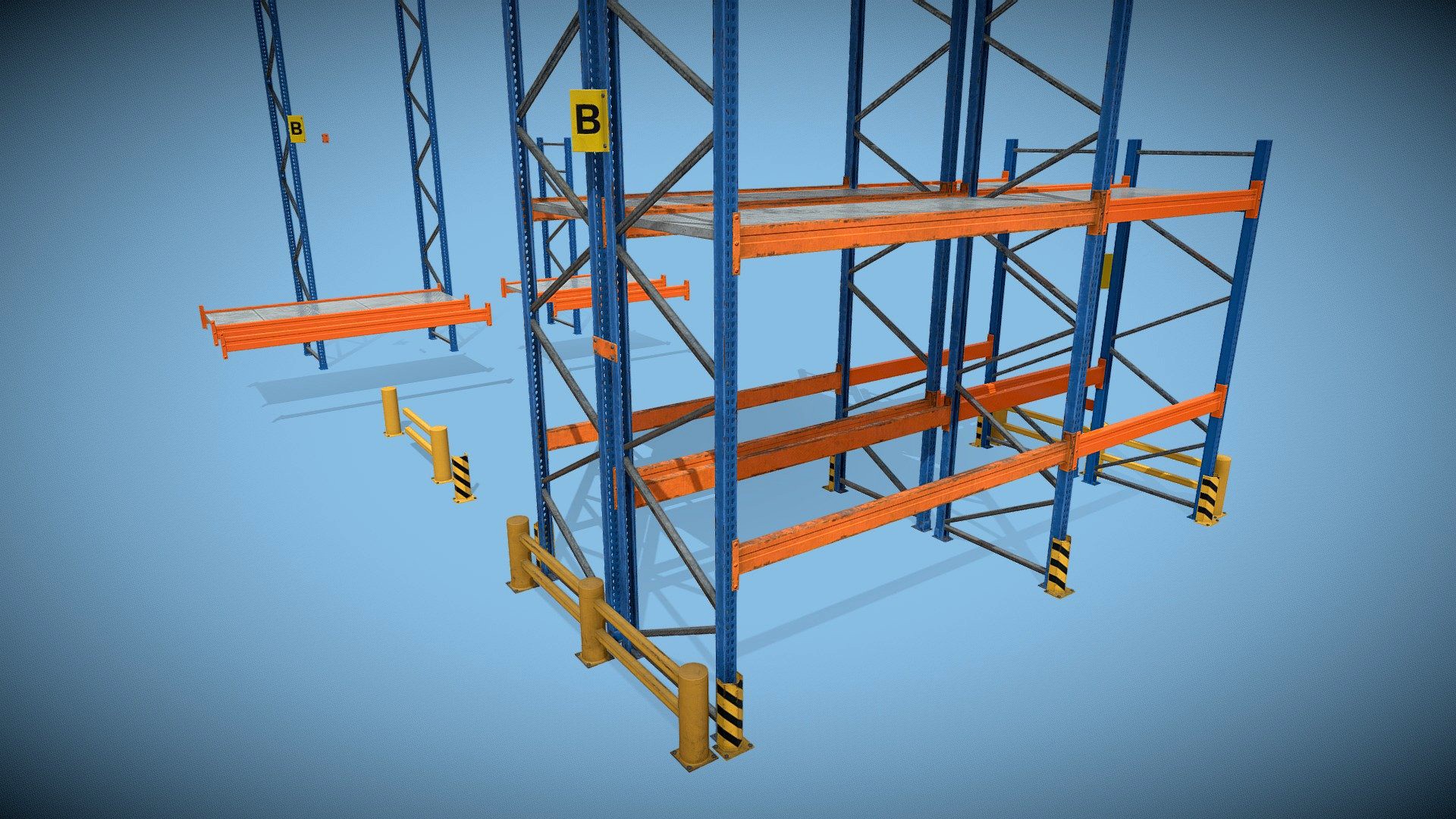 Pallet Racking System Modular Assets 3d model