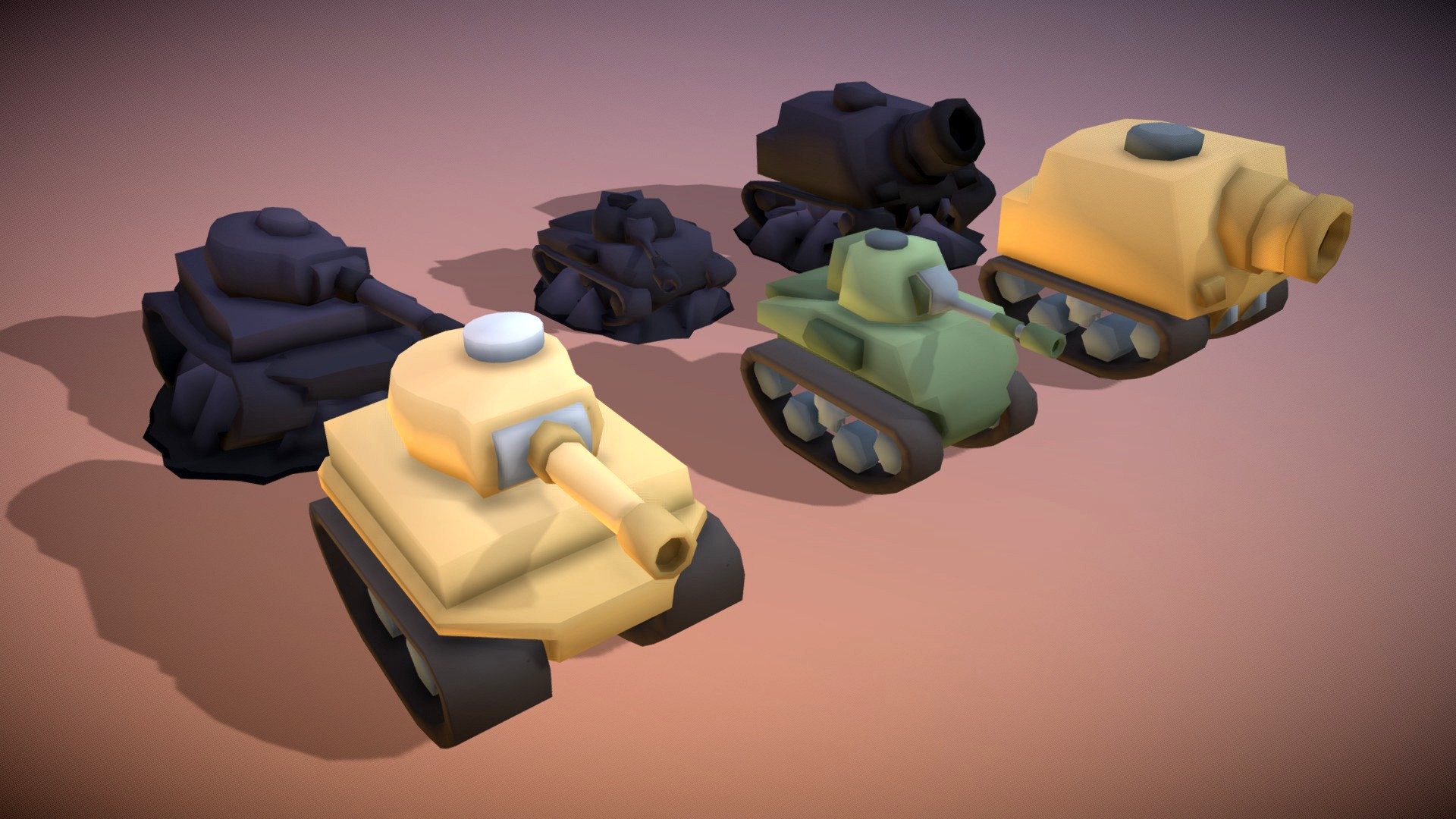 WW2 Tank Pack 3d model