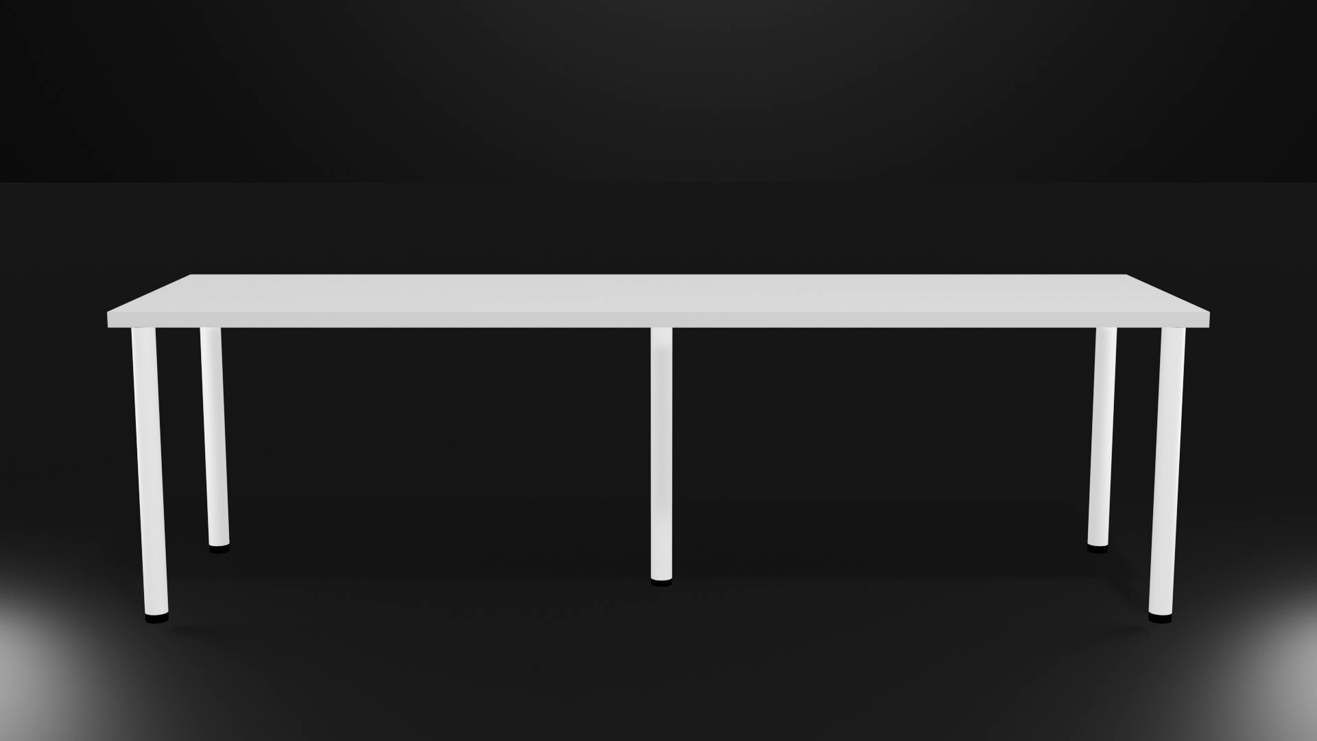 ikea linnmon adils table white legs 200cm/60cm 3d model