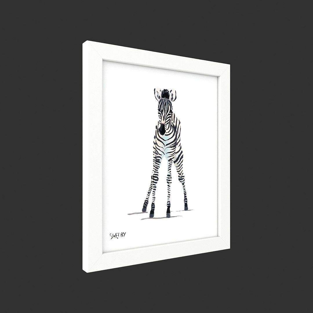 Crate and Barrel Baby Zebra Framed Wall Art 3d model