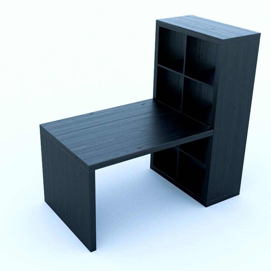 IKEA Desk with Bookcase Malm 3d model