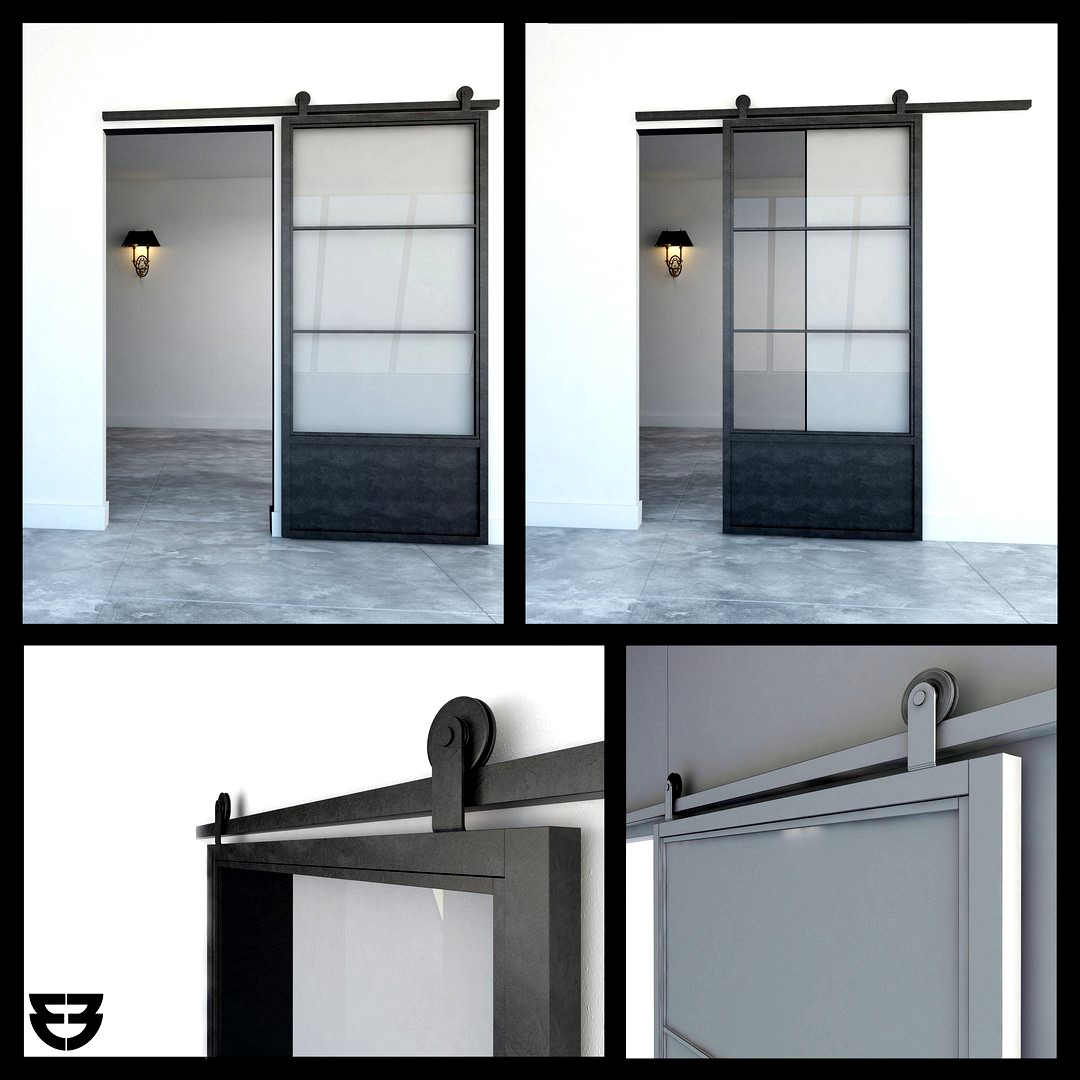 Metal Sliding door 3d model